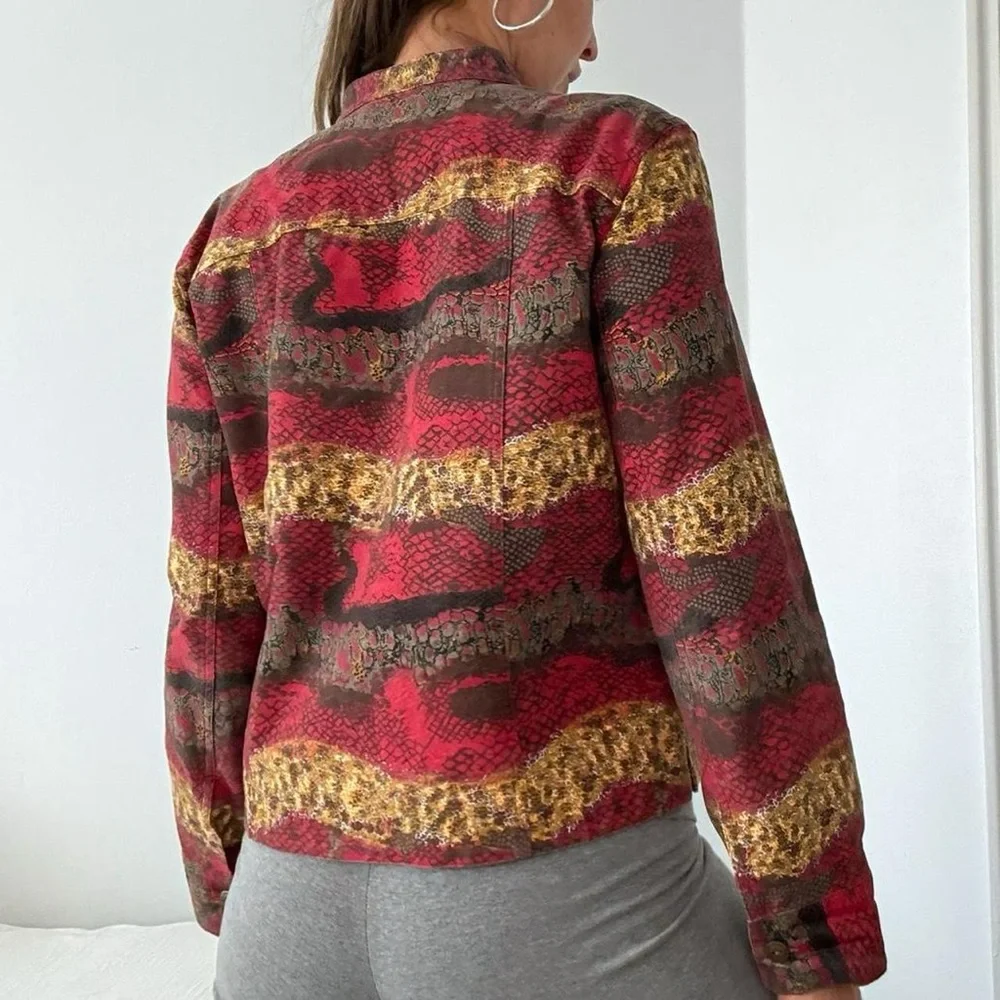 Vintage Chico’s Snakeskin Print Boho Jacket